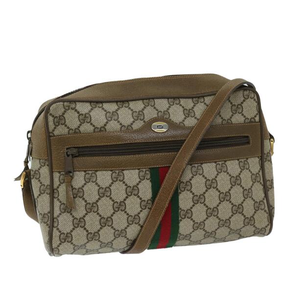 GUCCI GG Supreme Web Sherry Line Shoulder Bag Pvc Beige 68 02 005 - Picture 1 of 16